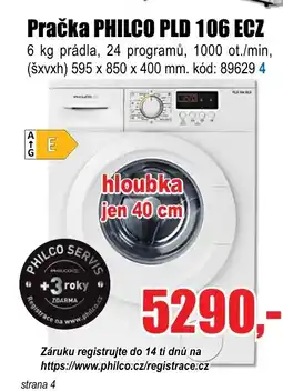 EVA Pračka PHILCO PLD 106 ECZ nabídka