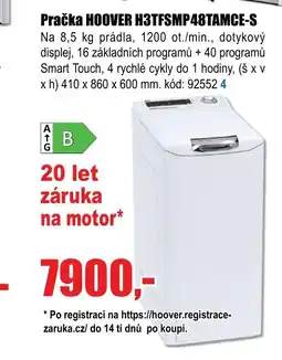 EVA Pračka HOOVER H3TFSMP48TAMCE-S nabídka