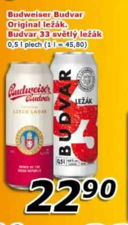 ESO MARKET Budweiser Budvar Original ležák, Budvar 33 nabídka
