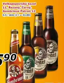ESO MARKET Velkopopovický Kozel 11, Řezaný, Černý, Gambrinus Patron 12 nabídka