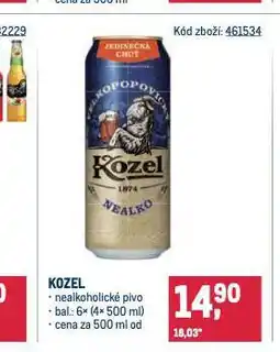 Makro Pivo velkopopovický kozel nealko nabídka