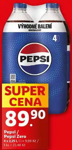 Lidl Pepsi / Pepsi Zero, 4x 2,25 l nabídka
