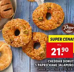 Lidl CHEDDAR DONUT S PAPRIČKAMI JALAPEÑO, 90 g nabídka