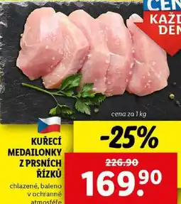 Lidl KUŘECÍ MEDAILONKY Z PRSNÍCH ŘÍZKŮ, cena za 1 kg nabídka