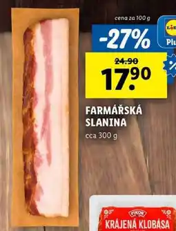 Lidl FARMÁŘSKÁ SLANINA, cena za 100 g nabídka