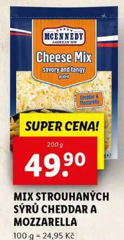 Lidl MIX STROUHANÝCH SÝRŮ CHEDDAR A MOZZARELLA, 200 g nabídka