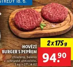 Lidl HOVĚZÍ BURGER S PEPŘEM, 2x 175 g nabídka