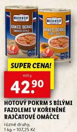 Lidl HOTOVÝ POKRM S BÍLÝMI FAZOLEMI V KOŘENĚNÉ RAJČATOVÉ OMÁČCE, 400 g nabídka