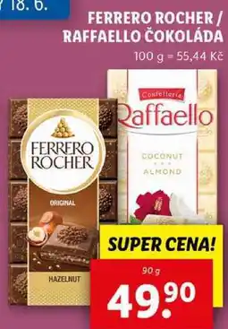 Lidl FERRERO ROCHER/RAFFAELLO ČOKOLÁDA, 90 g nabídka