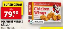 Lidl PIKANTNÍ KUŘECÍ KŘÍDLA, 325 g nabídka