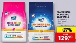 Lidl PRACÍ PRÁŠEK NA BAREVNÉ/BÍLÉ PRÁDLO, 3,75 kg/50 PD nabídka