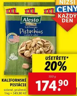 Lidl KALIFORNSKÉ PISTÁCIE, 500 g nabídka