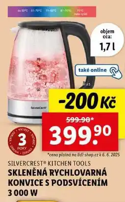 Lidl SKLENĚNÁ RYCHLOVARNÁ KONVICE S PODSVÍCENÍM 3 000 W nabídka
