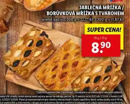 Lidl JABLEČNÁ MŘÍŽKA/BORŮVKOVÁ MŘÍŽKA S TVAROHEM, 70 g/75 g nabídka