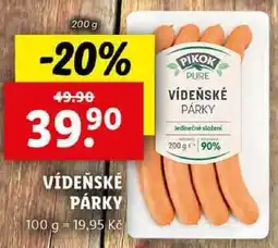 Lidl VÍDEŇSKÉ PÁRKY, 200 g nabídka