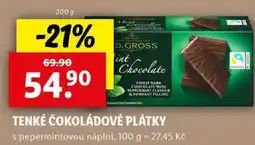 Lidl TENKÉ ČOKOLÁDOVÉ PLÁTKY, 200 g nabídka