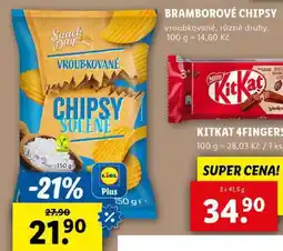 Lidl BRAMBOROVÉ CHIPSY, 150 g nabídka