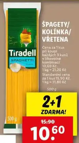 Lidl ŠPAGETY/KOLÍNKA/VŘETENA, 500 g nabídka