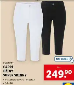 Lidl CAPRI DŽÍNY SUPER SKINNY nabídka