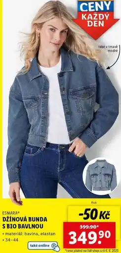 Lidl DŽÍNOVÁ BUNDA S BIO BAVLNOU nabídka