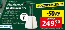 Lidl Aku tlakový postřikovač 4 V nabídka