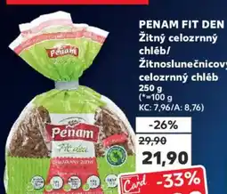 PENAM FIT DEN Žitný celozrnný chléb/ Žitnoslunečnicový celozrnný chléb
