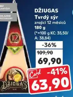 Kaufland DŽIUGAS Tvrdý sýr nabídka