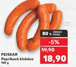 Kaufland PEJSKAR Papriková klobása nabídka
