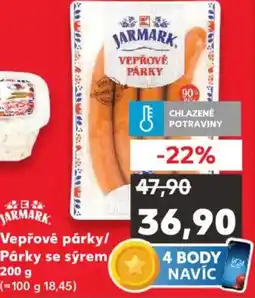 Kaufland Vepřové párky/ Párky se sýrem nabídka