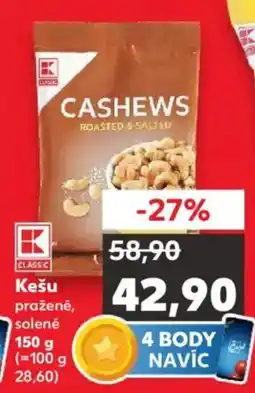 Kaufland Kešu pražené, solené nabídka