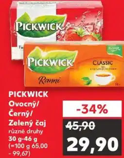 Kaufland PICKWICK Ovocný/ Černý/ Zelený čaj nabídka