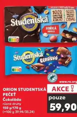 Kaufland ORION STUDENTSKÁ PEČEŤ Čokoláda nabídka