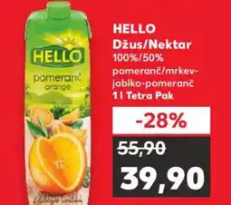 Kaufland HELLO Džus/Nektar 100%/50% nabídka