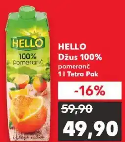Kaufland HELLO Džus 100% pomeranč nabídka
