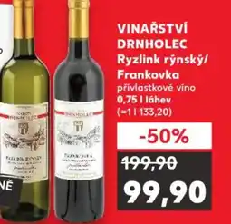 Kaufland VINAŘSTVÍ DRNHOLEC Ryzlink rýnský/ Frankovka přívlastkové víno nabídka