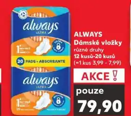 Kaufland ALWAYS Dámské vložky nabídka
