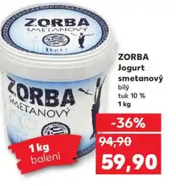 Kaufland ZORBA Jogurt smetanový bily tuk 10 % nabídka