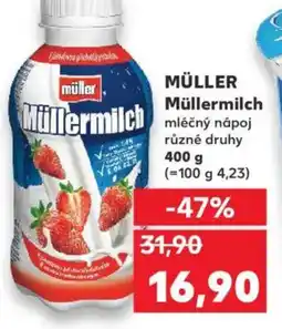 Kaufland MÜLLER Müllermilch mléčný nápoj nabídka