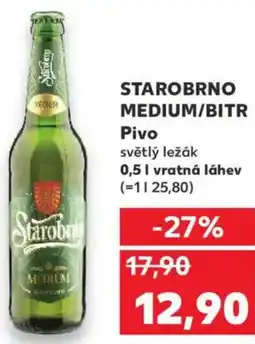 Kaufland STAROBRNO MEDIUM/BITR Pivo nabídka
