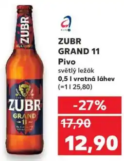 Kaufland ZUBR GRAND 11 Pivo nabídka