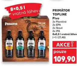 Kaufland PRIMÁTOR TOPLINE Pivo nabídka