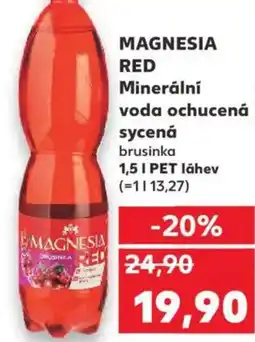 Kaufland MAGNESIA RED Minerální voda ochucená sycená brusinka nabídka