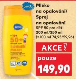 Kaufland Mléko na opalování/Sprej na opalování SPF 50 pro děti nabídka