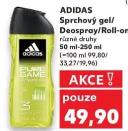 Kaufland ADIDAS Sprchový gel/ Deospray/Roll-on nabídka