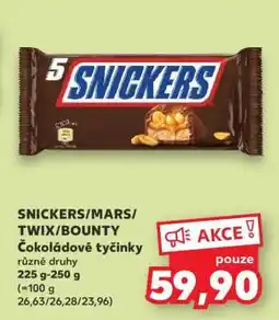 Kaufland SNICKERS / MARS / TWIX / BOUNTY Čokoládové tyčinky nabídka