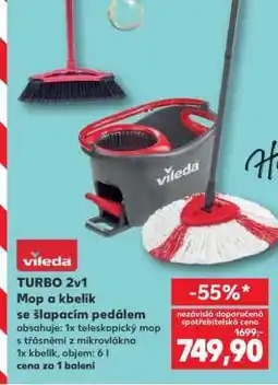Kaufland TURBO 2v1 Mop a kbelík se šlapacím pedálem nabídka