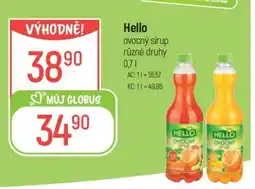 Globus Hello ovocný sirup různé druhy nabídka