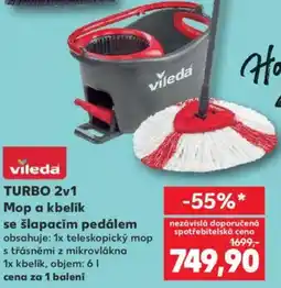 Kaufland VILEDA TURBO 2v1 Mop a kbelík se šlapacím pedálem nabídka