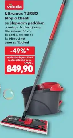 Kaufland VILEDA Ultramax TURBO Mop a kbelík se šlapacím pedálem nabídka