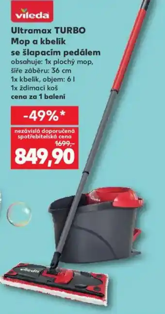 Kaufland VILEDA Ultramax TURBO Mop a kbelík se šlapacím pedálem nabídka